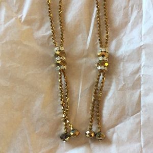 18” Gold glass bead Fashion Jewlery.  Bright gold.